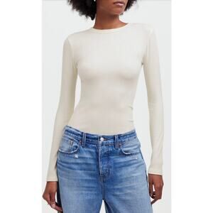 Madewell NWT Women’s Modal Drapey Ribbed Long Sleeve Crewneck Top size XXS